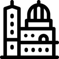 A black and white icon of a building with a dome vector