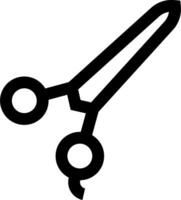 A black and white illustration of a pair of scissors vector