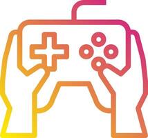 A game controller with two hands holding it vector