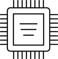 A computer processor chip icon on a white background vector