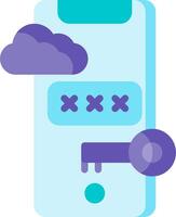 A phone with a key and a cloud icon vector