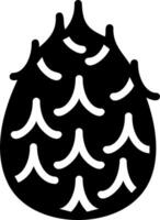 A black and white illustration of a pine cone vector