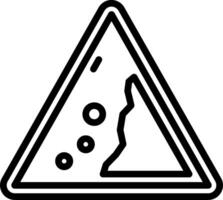 A black and white triangle with a sign that says vector
