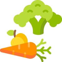 A broccoli and an apple are next to each other vector