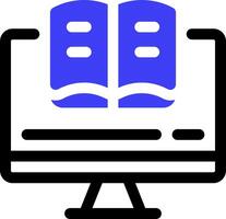 A computer monitor with an open book on it vector