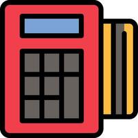 A red and black calculator icon on a white background vector