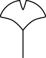 A black and white drawing of a leaf vector