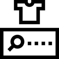 A shirt and a magnifying glass icon vector