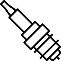 A black and white icon of a spark plug vector