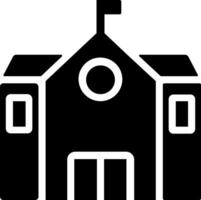 A black and white illustration of a school building vector