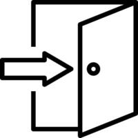 An open door with a arrow pointing to it vector
