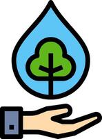 A hand holding a drop with a tree inside vector