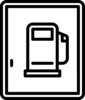 A black and white image of a gas pump vector