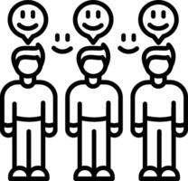 A group of people with smiley faces vector