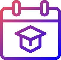 A calendar icon with a graduation cap on it vector