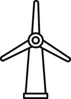 A wind turbine is shown in black and white vector