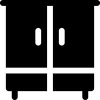 A black and white silhouette of a cabinet vector