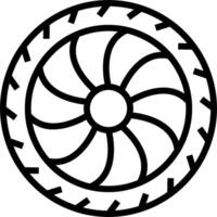 A black and white image of a wheel with a propeller vector