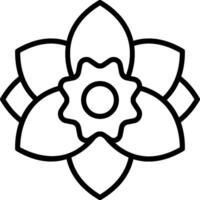 A flower with a central petal and a central stem vector