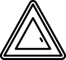 A black and white triangle with a warning sign vector