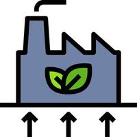 A factory with green leaves and arrows vector
