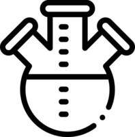 A black and white icon of a laboratory flask vector