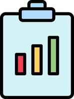 A clipboard with a bar chart icon vector
