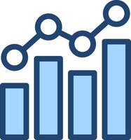 A graph showing growth in sales vector