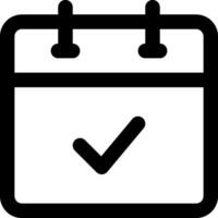 A calendar icon with a tick mark vector