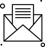 Email icon with envelope and paper vector