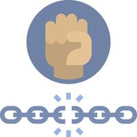 A fist with a chain around it vector