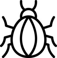 A black and white bug icon on a white background vector
