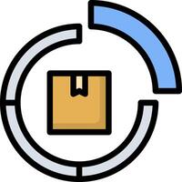 A box with a blue arrow pointing to it vector