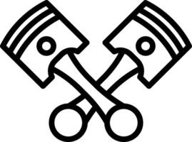Two crossed pistons with a white background vector