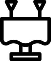 A black and white icon of a computer vector