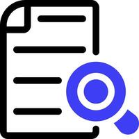 A document with a magnifying glass icon vector
