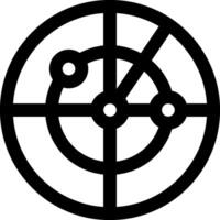 A black and white image of a circle with a dot in the center vector
