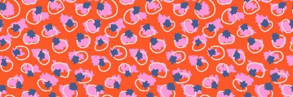 unique abstract spotted seamless pattern. Hand drawing organic circular shapes print on a orange background. Colorful contemporary minimalist ornament vector