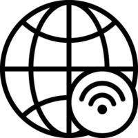 A globe with a wifi symbol on it vector