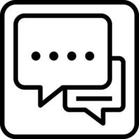 A black and white icon of two speech bubbles vector