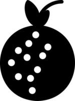 A black and white fruit with dots on it vector