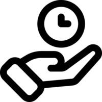 A hand holding a clock icon vector