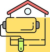 A house with a paint roller and a hose vector