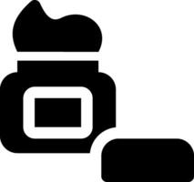 A jar of cream and a bar of soap vector