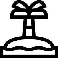 A black and white icon of a palm tree vector