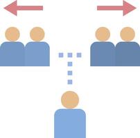 A diagram of people in a circle with arrows pointing to different directions vector