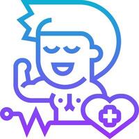 A man with a heart and a medical device vector