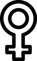A female symbol with a circle around it vector