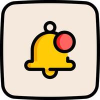 A yellow bell with a red dot on it vector