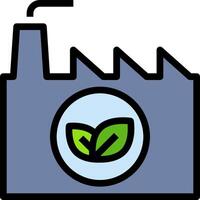 A factory with a green leaf on it vector